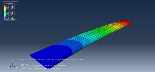 تحلیل ارتعاش در بال هواپیما (مدل سازی در نرم افزار آباکوس)
